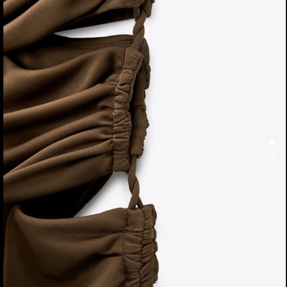 Zara ruched brown dress - Picture 4 of 4